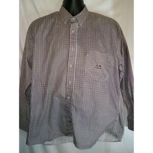 Vintage Ivy Crew Houndstooth Button Down Long Sleeve Shirt Menswear Large‎